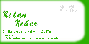 milan neher business card